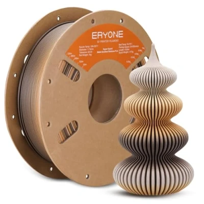 Image de ERYONE Matte PLA Filament 1.75mm,PLA For 3D Printer, Multicoloured PLA,+/ 0.03mm,1kg/Spool,Gradient Coffee