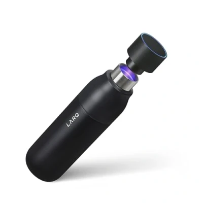 Image de LARQ Bottle PureVis 740ml Bouteille d&#039;eau en acier inoxydable autonettoyante avec purificateur UV Réutilisable Idéale pour les déplacements 2 Ans de Garantie, Obsidian Black