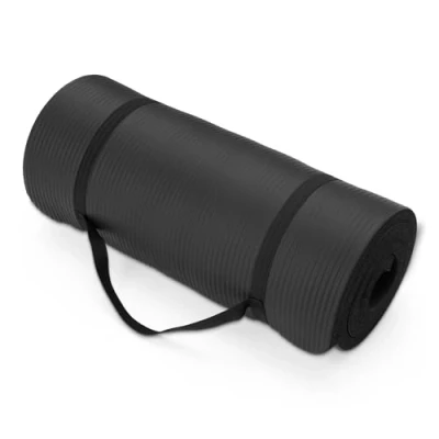 Image de Amazon Basics Tapis de yoga extra épais 2.5 cm avec sangle transport, Noir