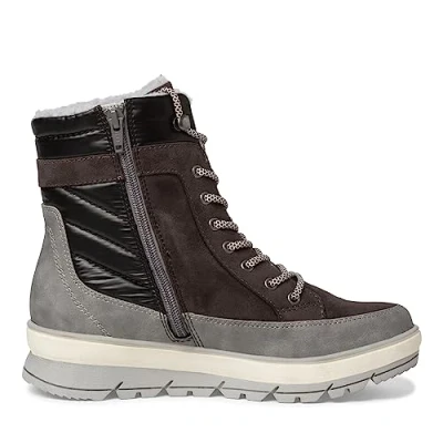 Image de Jana Bottines à lacets, Femme, Taille: 37, Graphite Imitation cuir/textile