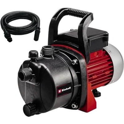 Image de Einhell Kit Pompe d’arrosage de surface GC GP 6538 Set (650 W, Hauteur refoulement 36 m, Câble d‘alimentation 1,4 Corps en PVC, Livrée avec un tuyau d’aspiration 7 m)