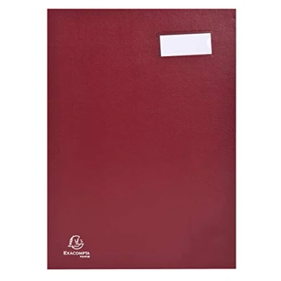 Image de Exacompta Réf. 57025E 1 parapheur direction dos à soufflets toilé porte étiquette couverture plastifiée 20 compartiments en carte rose avec 3 perforations 24x35 cm couleur rouge