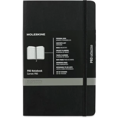 Image de Moleskine Bloc Notes Professionnel, de Bureau pour le Travail Couverture Souple et Fermeture Elastique Grand Format 13 x 21 Couleur Noire, 192 Pages