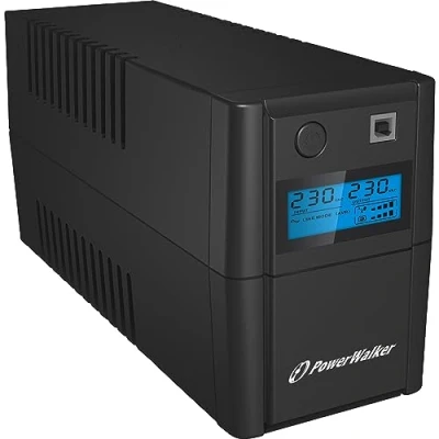 Image de PowerWalker VI 850SE LCD IEC Onduleur CA 230 V 480 Watt 850 VA 9 Ah USB connecteurs de sortie : 4 noir
