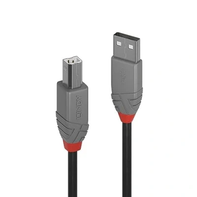 Image de LINDY Câble USB vers 2.0 A/B, Anthra Line 3 Mètre, avec Transfert de Données 480Mbps Compatible TV, Monitor, Tablet, Laptop, Camera 10 Ans Garantie