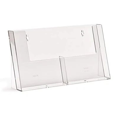 Image de Taymar Présentoir à prospectus de table avec deux compartiments Format DIN A5 Portrait