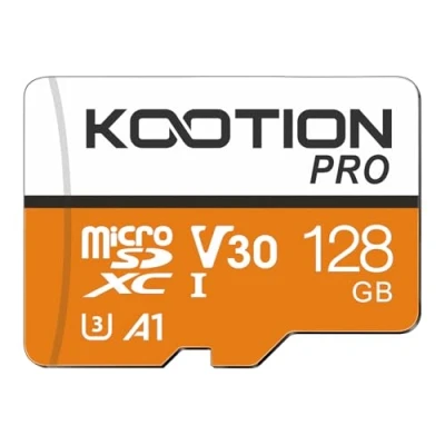 Image de KOOTION Carte Micro SD 128 Go Mémoire UHS 3 Vitesse jusqu&#039;à 85 m/s,TF SDXC, T Flash V30, U3,A1 pour Drone/Dash Cam/Camera/Phone/Nintendo Switch/PC/Tablet