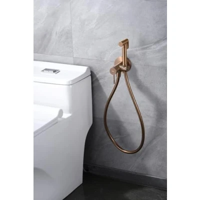 Image de MICE Robinet mitigeur de bidet encastré Douche hygiénique encastrée Robinetterie bain bide pour eau chaude/froide série LIne Or rose brossé RDD038/ORC