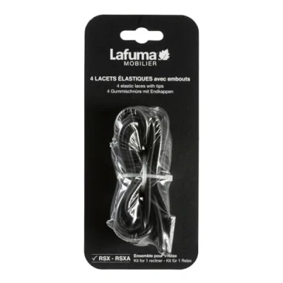 Image de Lafuma Mobilier Set de 4 Lacets Elastiques avec Embouts, Noir, 5 x 9 20 cm