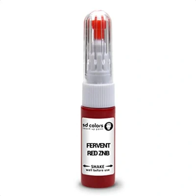Image de SD COLORS Fervent RED ZNB Kit de réparation stylo retouche peinture 20 ML avec pinceau à rayures Rouge