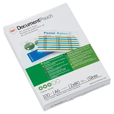 Image de GBC IB585067 Lot de 100 Pochettes plastification standards Transparent