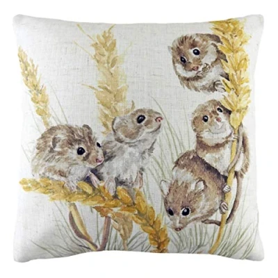 Image de Evans Lichfield Woodland Fieldmice Housse de Coussin en Polyester et Lin Multicolore 43 x cm