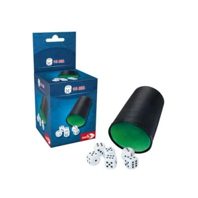 Image de Noris 606154512 Gobelets dés, avec 6 Polyvalents, pour Joueurs à partir de 3 Ans, Vert
