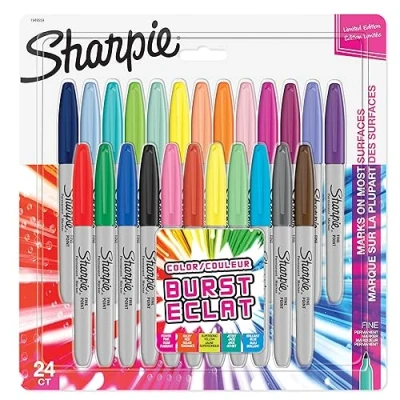 Image de SHARPIE marqueurs permanents pointe fine Colour Burst &amp; assortiment original lot de 24