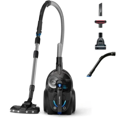 Image de Philips PowerPro Expert 7000 Series Aspirateur sans Sac Buse TriActive+ LED Filtre Anti allergie 900 Watts Noir Brillant FC9747/09