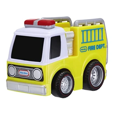 Image de little tikes Mes premières Voitures Crazy Fast Série 2 Camion de Pompier Jaune Véhicule à Friction Qui parcourt Jusqu’à 15 m Modèle réaliste, Facile Tenir, Encourage l’Imagination, Ans +