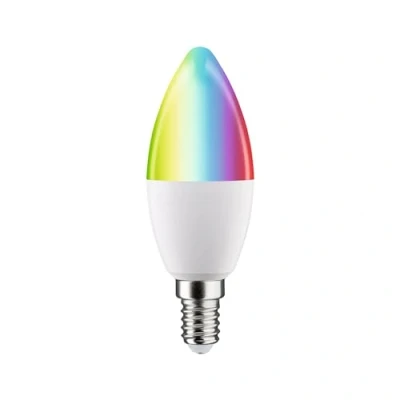 Image de Paulmann 29146 Standard 230 V Smart Home Zigbee LED ampoule E14 470lm 5W RGBW+ gradable Dépoli ampoule, Matt