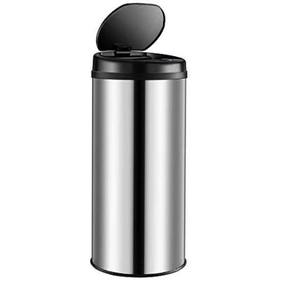 Image de Monzana® poubelle automatique acier inoxydable 50L capteur mouvement imperméable sans contact affichage LED câble USB de cuisine argent