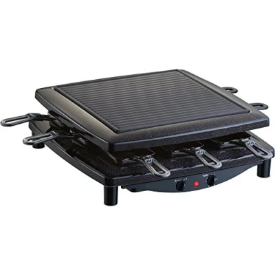 Image de Steba Raclette, fabriquée en Allemagne, plaque de cuisson fonte émaillée, surface : env. 26 x cm, 8 poêlons émaillés, RC 2.1