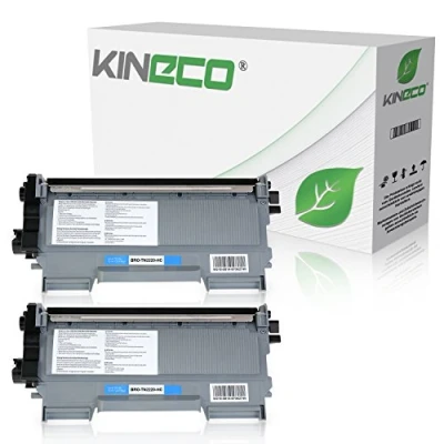 Image de Kineco 2 Toners compatibles pour Brother TN 2220 DCP 7060 7065 7070 D N DN DW Fax 2840 2845 2940 2950 MFC 7360 7362 7460 7860
