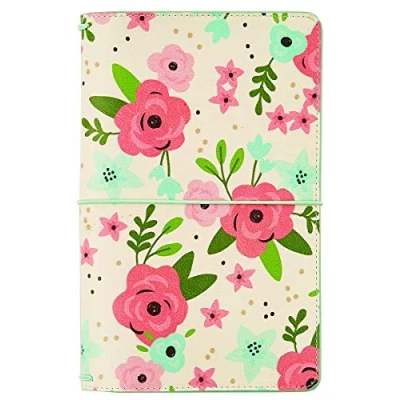 Image de Simple Stories Bloom Carnet de voyage Motif fleurs Crème Matière synthétique Multicolore 25,5 x 15,1 2,9 cm