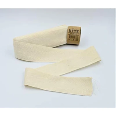 Image de Trimz Ruban à Chevrons 100% Coton, Naturel, 40mm x 5m, Set de 25 Pièces