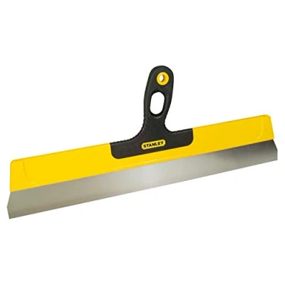 Image de STANLEY STHT0 05936 Couteau à enduire sur décoffrage 50 x 4,5 cm Lame en Acier Inoxydable Plus Résistante Poignée Bi matière, Jaune/Noir