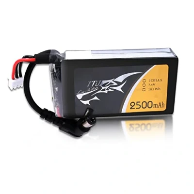 Image de TATTU Batterie Lipo 2S 2500mAh 7,4V de Rechange avec Prise DC 5,5mm pour Fatshark Goggles