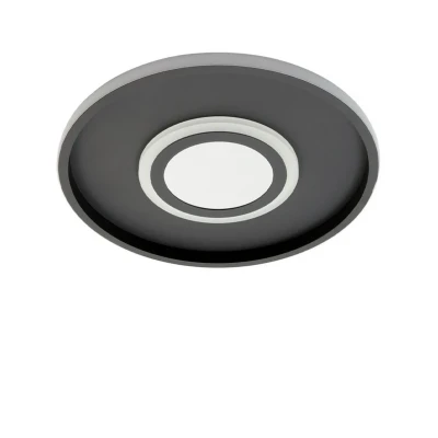 Image de Lindby Plafonnier LED Selian, noir, Ø 40 cm, intensité variable