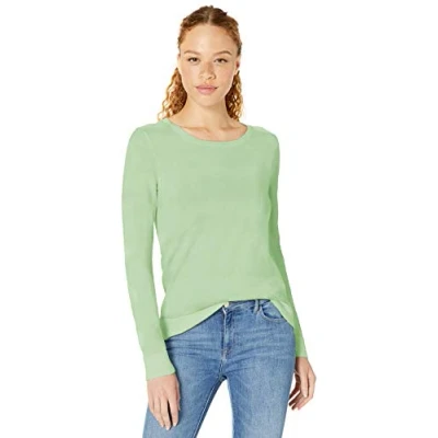 Image de Amazon Essentials Pull Col Rond Léger À Manches Longues (Grandes Tailles Disponibles) Femme, Vert Menthe Vif, L