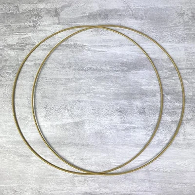 Image de Lot de 2 Cercles métalliques doré Ancien, diam. 40 cm pour Abat Jour, Anneaux epoxy Attrape rêves
