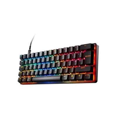 Image de SteelSeries Apex Pro Mini Gen 3 Switchs OmniPoint 3.0 Actionnement Ajustable Rapid Trigger Préréglages prêts à Jouer Mode Protection Tap/SOCD OLED Capuchons PBT Format UK QWERTY