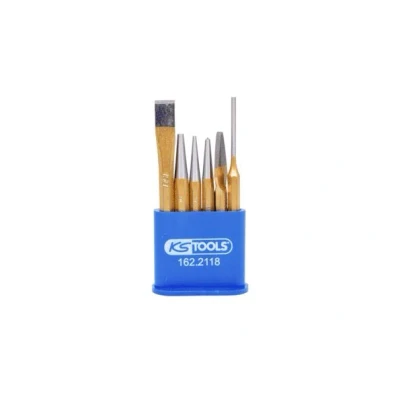 Image de KS TOOLS 162.2118 Ciseau + kit de poinçons Acier chrome vanadium sans poignée
