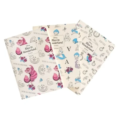 Image de Grupo Erik Lot de 3 Carnets Disney, Alice au Pays des Merveilles Carnet Notes A6, Notebook, Voyage, Recettes, Journal Intime