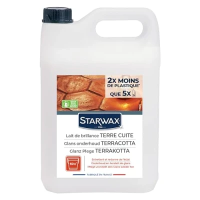 Image de STARWAX Lait de Brillance pour Tomettes et Terres Cuites 5L Idéal Protéger Faire Briller Sans Rinçage Non Glissant Sols Intérieurs en