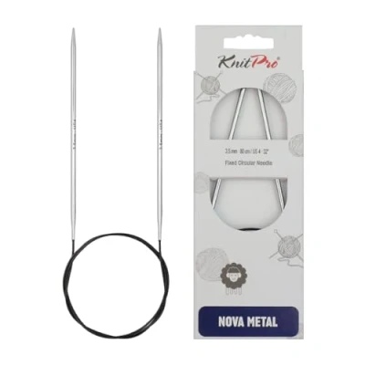 Image de KnitPro KP11350 Aiguilles Fixes Circulaires Bois Argent 100 cm x 3,5 mm