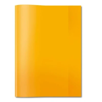 Image de HERMA 7494 Lot de 25 couvertures pour cahiers d&#039;école, format A4, en film polypropylène résistant et facile à nettoyer, orange transparent