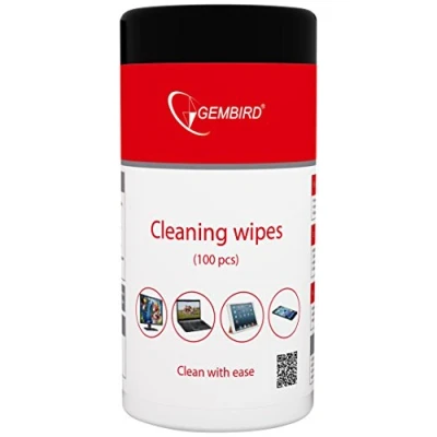 Image de Boite de 100 lingettes nettoyantes Gembird pour ecran LCD, LED
