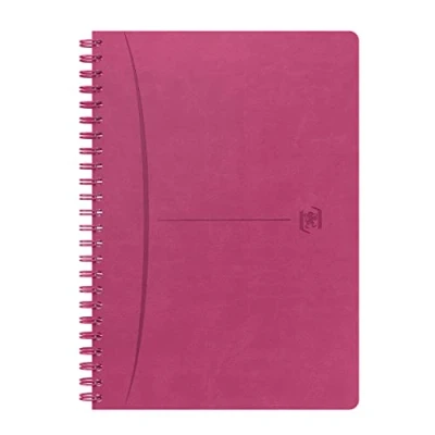 Image de Oxford Cahier Signature A5 Ligné 7mm Margé 160 Pages Reliure Intégrale Couverture Simili‐Cuir Fuchsia