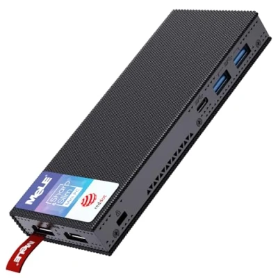 Image de MeLE Mini PC Stick sans Ventilateur PCG02 Pro WiFi 6 Windows 11 Celeron N5105 8GB 256GB, Portable on a Dual 4K HDR HDMI, IoT Bureau Industriel PD3.0 Gigabit Ethernet PXE Auto Power