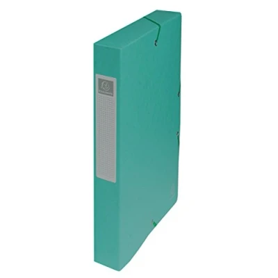Image de Exacompta Réf. 50403E 8 boites de classement avec élastiques Exabox en carte lustrée 600g/m2 Dos 4 cm dimensions 25 x 33 pour documents A4 couleur vert livrées montées