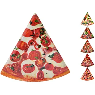 Image de Home 9950800 Assiette Triangulaire Pizza, Mélamine, Multicolore, 22 x cm