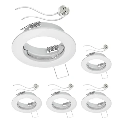 Image de ledscom.de 5 pièces cadre d&#039;encastrement pour plafond FERE blanc mat (LED/halogène/MR16/50mm) incl. douille GU5.3