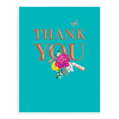 Image de Piccadilly Greetings Avant Garde Studios Classic Thank You 20,3 x 15,2 cm, blanc/vert/chêne