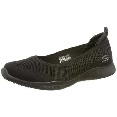 Image de Skechers Femme Microburst 2.0 Be Iconic Basket, Écumoire en Tricot Stretch Noir, 40 EU Large