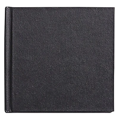 Image de Clairefontaine 34236C Carnet Cousu Goldline 64 Feuilles Papier Dessin Blanc 10x10 cm 140g Format Carré Couverture Rigide Noire Imitation Toile