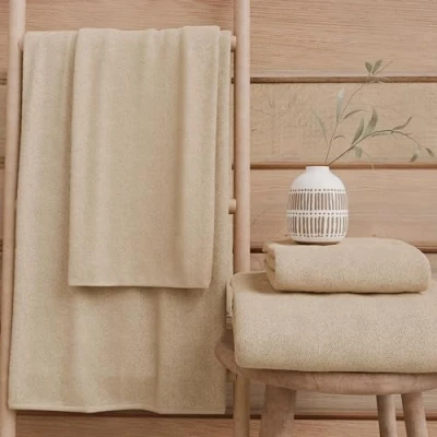 Image de PETTI Artigiani Italiani Serviettes de Bain 100% éponge Coton, Ensemble 1+1, 2 pièces 1 Serviette Visage et Main, Beige