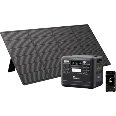 Image de FOSSiBOT F2400 2048Wh LiFePO4 Générateur Solaire avec Panneau 200W, Generateur Electrique Portable UPS, 3 Sortie CA 2400W (4800W Pic), 1100W Charge Rapide Power Station pour Camping, Voyage