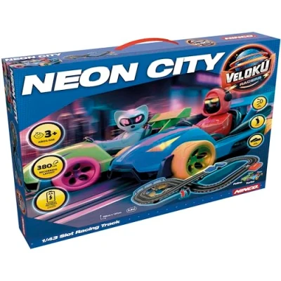 Image de Ninco Circuit à sous Velokú Racers City, Automobile pour Enfants avec Parcours de 380 cm, véhicules Amusants lumières et 2 Personnages, conçu Les partir 3 Ans (91021)