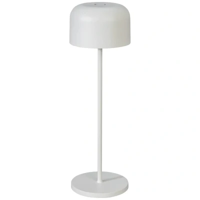 Image de Konstsmide Lille lampe de table extérieure sans fil avec station charge Ø11 x 36 cm 3,5W LED dimmable incl IP54 blanc